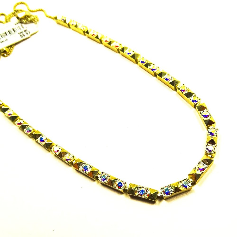 KENDRA SCOTT Irit Gold Plated Iridescent Crystals Adjustable Necklace